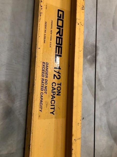 1/2 TON GORBEL WALL MOUNT JIB CRANE ARM STOCK #2833