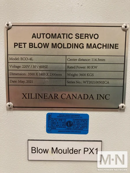 WATON MODEL ECO-4L PET STRETCH BLOW MOLDING MACHINE MFG 2021