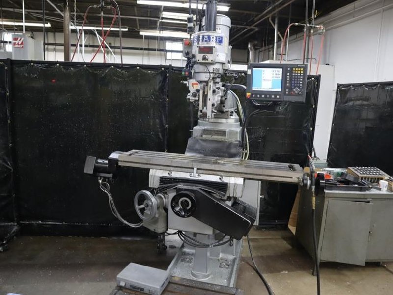 Sharp TMV-DVS Acu-Rite MillPWR 2-Axis CNC Vertical Knee Mill, Power Quill Feed, Power Drawbar- Auction Item