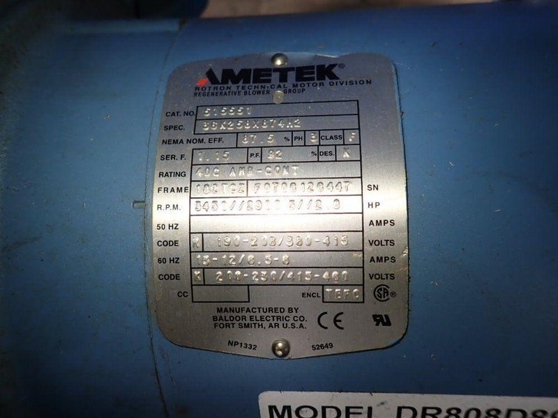 AMETEK 2.8 HP BLOWER  -  DR808D89MXA