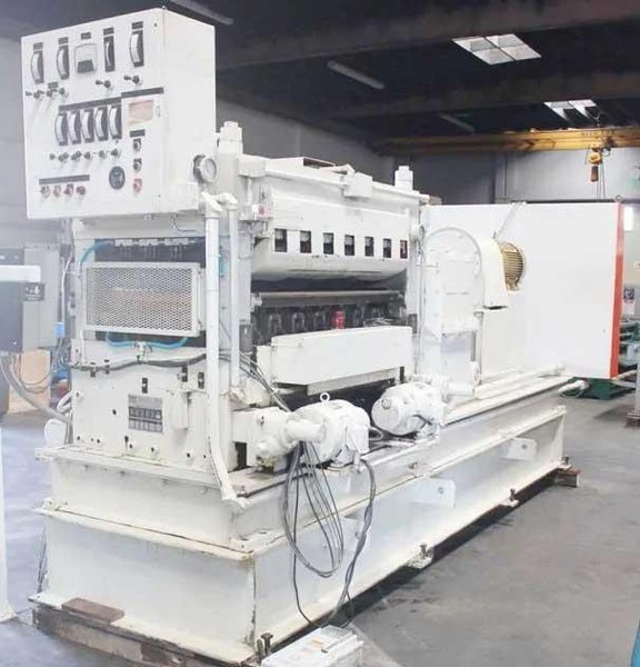 48" X 0.075" USED HERR VOSS HIGH PRECISION COIL LEVELER STRAIGHTENER, MDL. VIL 60/1.500-19/7 4HI, MOTORIZED BANK ADJUSTMENT (2) 3 HP MOTORS, INDIVIDUAL MOTORIZED BACK UP ADJUSTMENT, VACON SERIES X DIGITAL PROGRAMMABLE CONTROL, 7 FLIGHTS OF BACK UP ROLLS, FALK 6C102AS GEAR BOX, HORSEPOWER: 30, Stock # 14128