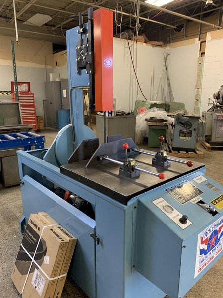 ROLL-IN MODEL TF1420 TILT FRAME VERTICAL BANDSAW w/ 10' ROLLER TABLE, NEW: 2019