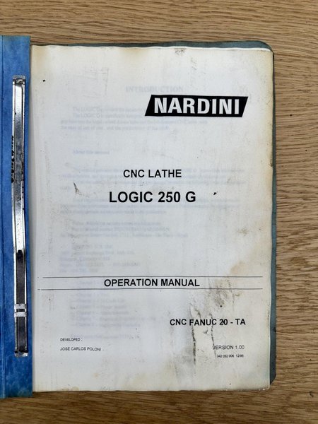 20" X 80" NARDINI MODEL LOGIC 250G CNC FLAT BED LATHE TURNING CENTER, 3.125" HOLE: STOCK #19739