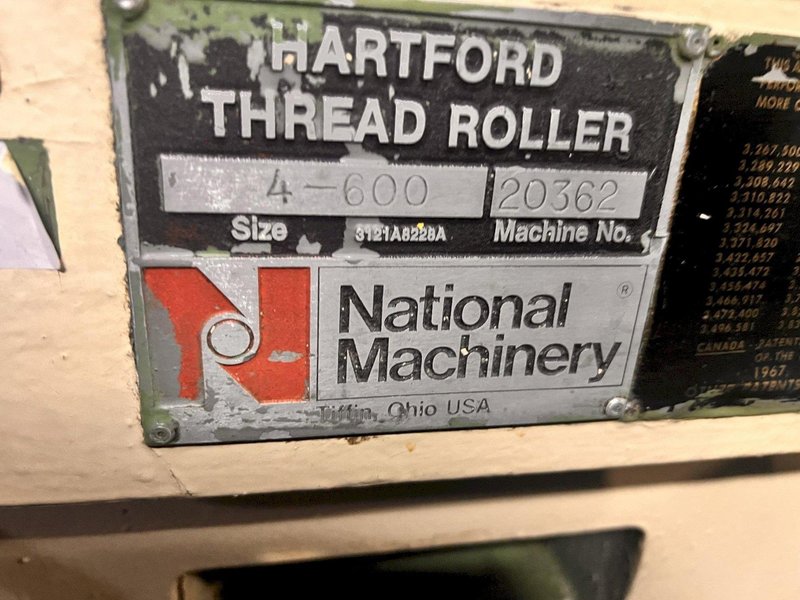 National/Hartford  4-600 High Speed Flat Die Thread Roller