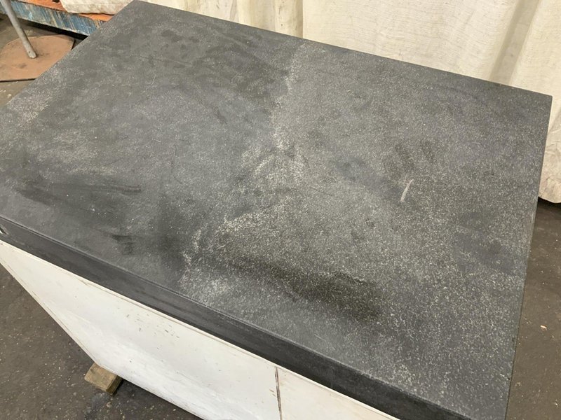 24" X 36" X 4" THICK BLACK GRANITE SURFACE PLATE WITH CABINET: STOCK #81129