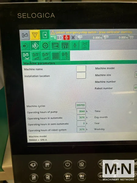 220 TON ARBURG MODEL 570A-2000-400/170 2-COLOR INJECTION MOLDING MACHINE MFG 2023