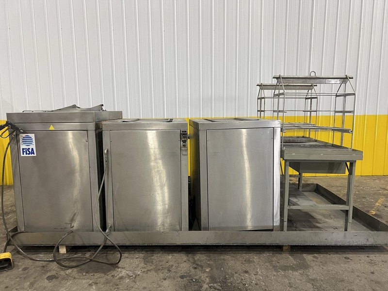 3 TANK FISA MODEL #3VST-350P ULTRASONIC PARTS BASKET TYPE CLEANING SYSTEM: STOCK #20623