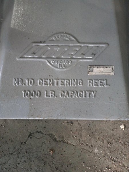 1,000 LB LITTELL NO. 10 CENTERING REEL. STOCK # 0362724.