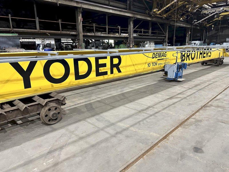 10 TON X 67'-4" SPAN DEMAG TOP RUNNING SINGLE GIRDER BRIDGE CRANE: STOCK #18204
