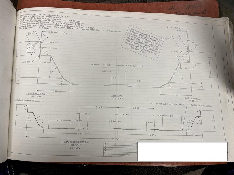 10 STAND X 3.5&quot; ARBOR X 42&quot; BRADBURY STANDING SEAM 360 &amp; STANDING SEAM RAFTED ROLLFORMER. STOCK # 0733822