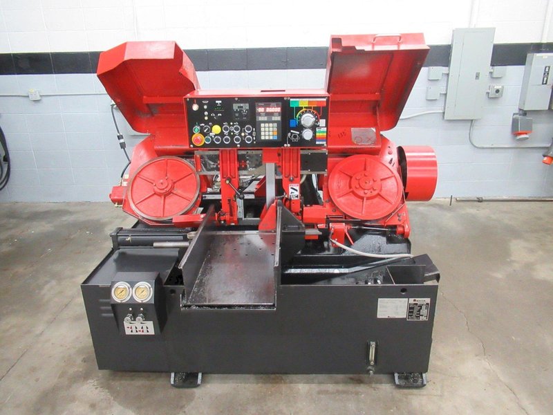 Amada HFA250W Programmable Automatic Horizontal Bandsaw, 10" Round Cap, 1" Blade, Vbl Speed, Chip Auger