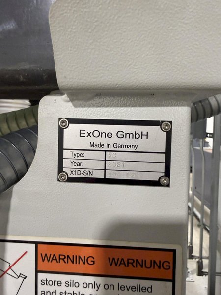 2021 ExOne type S-MaX 2.0 furan sand printer s/n 020.0227, rated at 400 volt, with traveling table type JB s/n 401.0342, sand transporter typeSC s/n 408.0687, 1800 x 1000 x 700 mm build box, up to 125/l/h per hour, S-Max pro software and controls