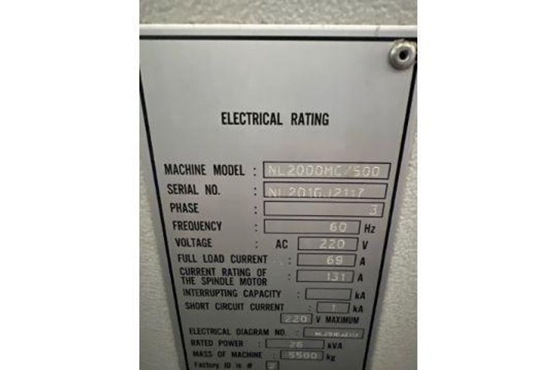 MORI SEIKI NL2000MC/500 CNC TURNING CENTER, 2.56&quot; BAR, 20.27&quot; Part Length, 5000 RPM, Live Milling, MSX-850III Control, 20 HP, New 2007