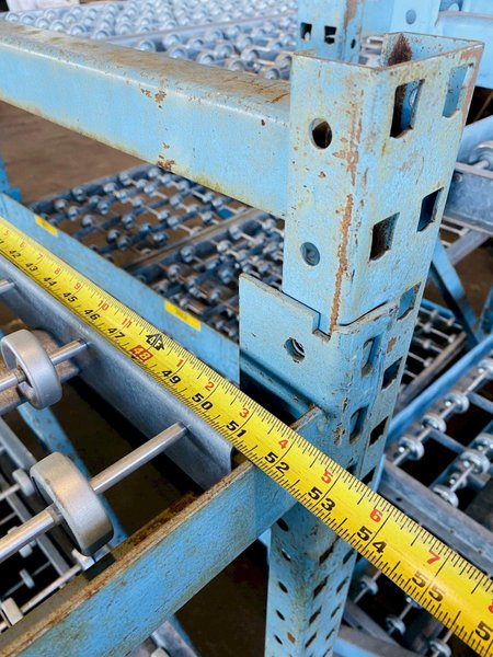 3 TIER 48" X 52" GRAVITY ROLLING RACK. STOCK # 0312121