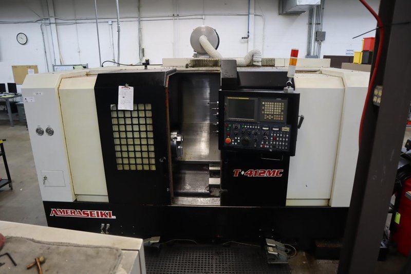 Amera Seiki T-412MC CNC Turning Center with Live Milling, 12 Station Turret, 12&quot; 3-Jaw Chuck, Tailstock, Chip Conveyor, Auto Tool Presetter- Auction Item