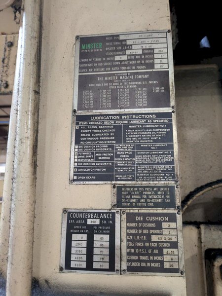 250 Ton Minster E2-250 Hevi-Stamper