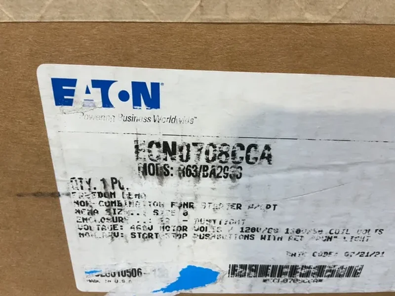 EATON NON-COMBINATION FVNR STARTER W/CPT  -  ECN0708CCA