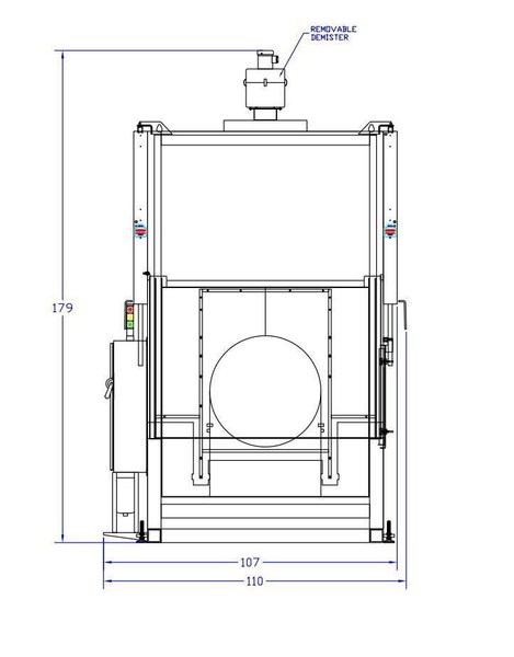 74" X 74" STOELTING MODEL #CSW8121 ROLL-IN TURNTABLE TYPE PARTS WASHER: YOBRO #25172