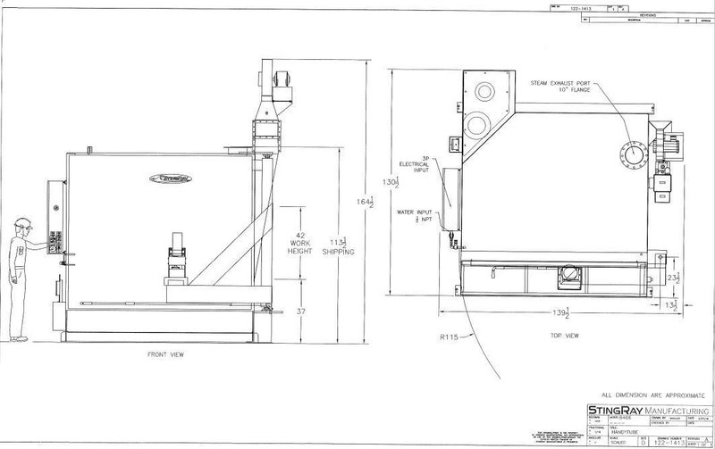 84&quot; TABLE STINGRAY MODEL #SR-8466 STAINLESS STEEL ROTARY TABLE PARTS WASHER, NEW IN 2017: STOCK #22182