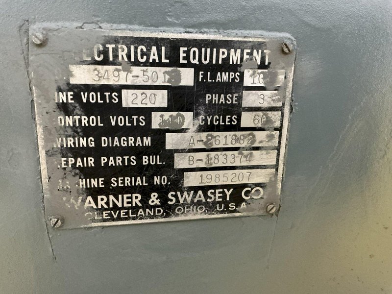 2A WARNER &amp; SWASEY MODEL #M-3470 CROSS SLIDING TURRET LATHE: YOBRO #25009
