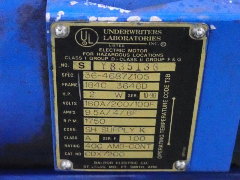 BALDOR 2 HP EXPLOSION-PROOF MOTOR  -  CDX7200