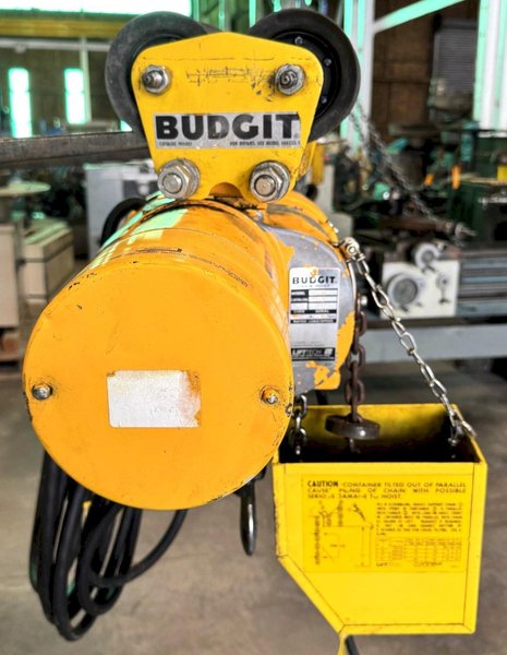 1/2 Ton Budgit Electric Chain Hoist, 16 FPM, Trolley, 1 Phase