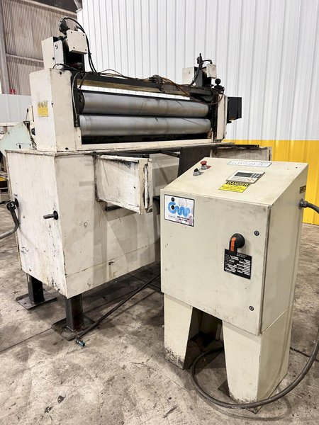 20,000 LBS X 54&quot; X .125&quot; CWP COIL SERVO FEED LINE, REEL, STRAIGHTENER, FEEDER, THREADING TABLE: STOCK #21083