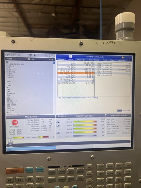 Haas DS-30Y CNC Multi-Axis Lathe, 2022 – Haas Servo Bar Feeder, Tool Presetter, Parts Catcher, Chip Conveyor, Sub Spindle