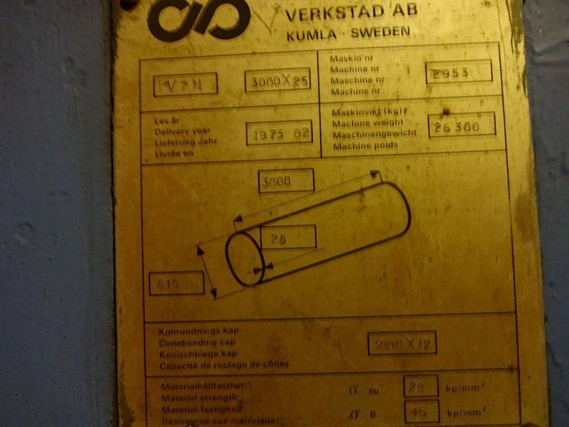 10' X 1" KUMLA MODEL PV7H HYDRAULIC PYRAMID PLATE ROLL: #67336