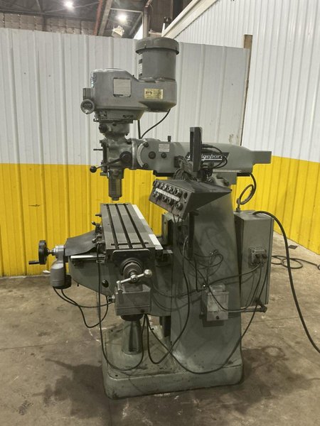 2 HP BRIDGEPORT SERIES I VERTICAL RAM TYPE KNEE MILL, WITH DRO &amp; POWER FEEDS: YOBRO #25285
