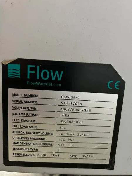 2018 FLOW Mach 500 3060 | Waterjet Cutters