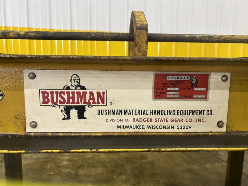 3 TON x 64&quot; x 26-70&quot; BUSHMAN MODEL #5500 ADJUSTABLE SHEET LIFTER: STOCK #22771