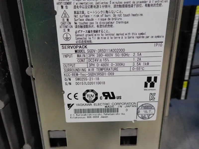 YASKAWA ELECTRIC 0.5KW SERVOPACK  -  SGDV-3R5D11A002000