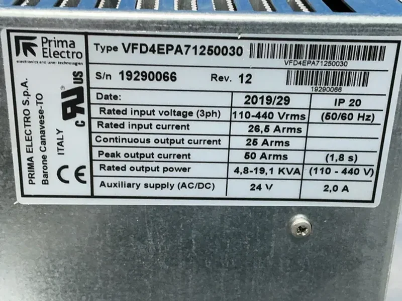 PRIMA ELECTRO SERVO DRIVE  -  VFD4EPA71250030