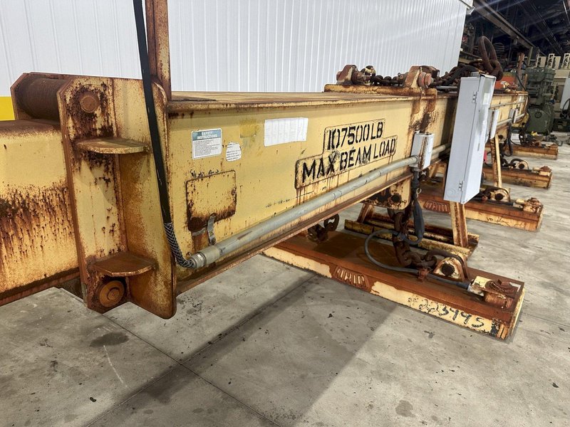 53 TON (107,500 LBS) BUSHMAN MODEL #MT420 TELESCOPING MAGNETIC SPREADER LIFTING BEAM  W/ OHIO MAGNETICS DIESEL GENERATOR: STOCK #20420