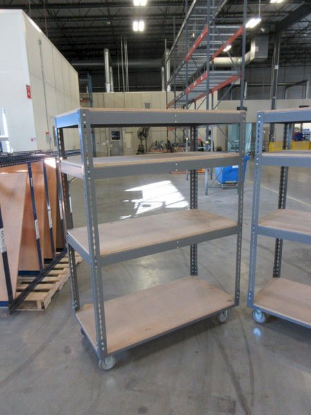 Metal Shelves, Heavy Duty with Wood Tops, Portable - 48" x 24" x 68"- Auction Item