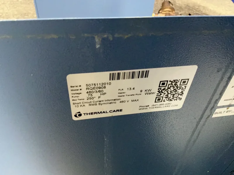 THERMAL CARE .75 HP TEMPERATURE CONTROL UNIT   -  RQE0908