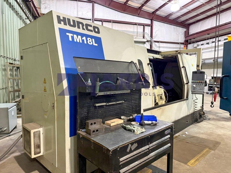 Hurco Slant Bed CNC Lathe Model TM18L with 6&quot; hole, 18&quot; Hydraulic Chuck and Hurco Max controls