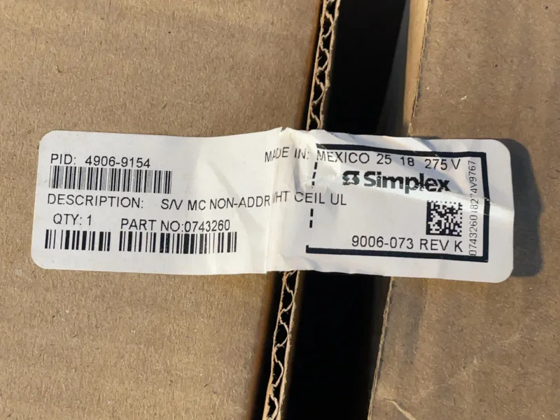 SIMPLEX TRUEALERT MULTI-CANDELA WHITE CEILING STROBE  -  4906-9154