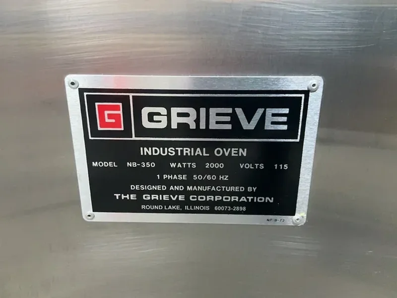GRIEVE INDUSTRIAL OVEN  -  NB-350
