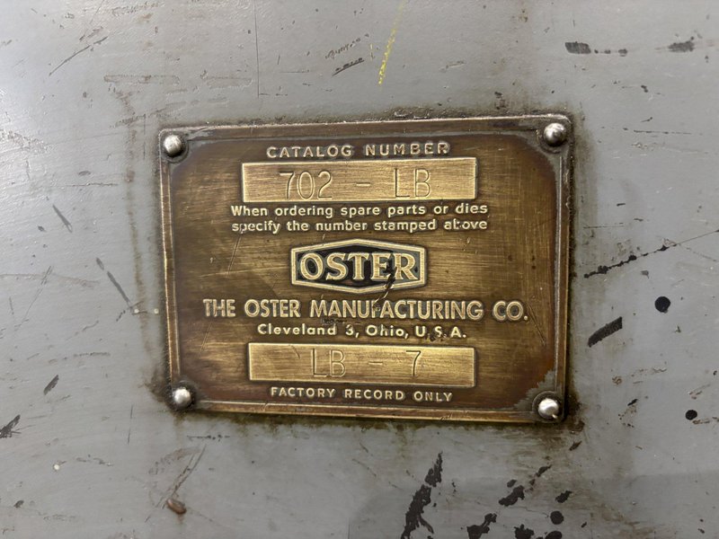 2&quot; OSTER MODEL #702 LB STATIONARY DIE PIPE THREADER: STOCK #22858