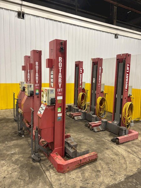 (6) 15,000 LBS ROTARY MODEL #HP615-100 AUTOMOTIVE COLUMN LIFT JACKS: YOBRO #24527