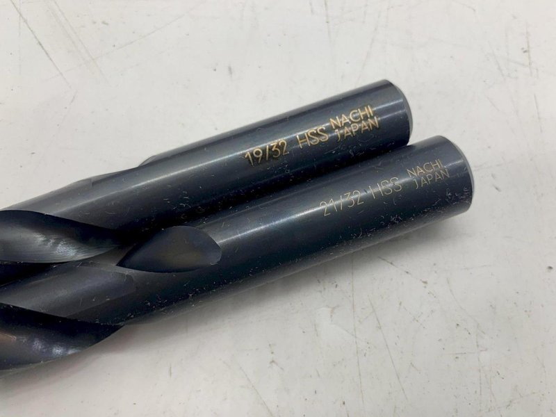 19/32”, 21/32” HSS NACHI DRILL BITS [TOTAL QTY: 2] STOCK #15574