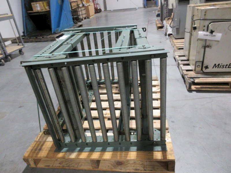 Adjustable Height 24" Wide Roller Conveyor (2) Sections 30" Length, Approx 28-36" Height- Auction Item