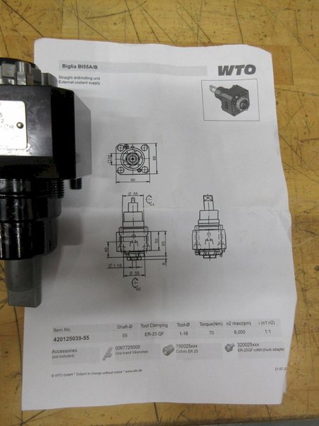 WTO QuickFlex Live Tool Holders for Eurotech Biglia T3, (1ea) Radial and Axial ER25 Collet Type, ***NEW IN BOXES**- Auction Item