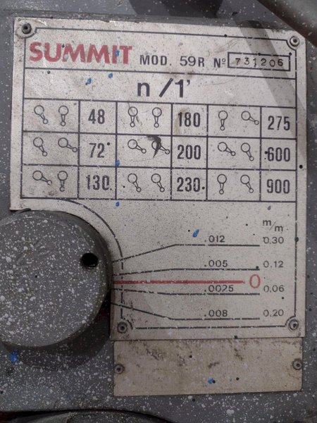 30" SUMMIT MODEL #59R GEARED HEAD DRILL PRESS WITH POWER FEED: STOCK #20753