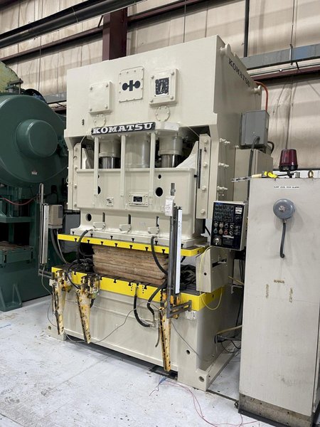150 ton Komatsu Double Crank Used Mechanical Metal Stamping Press For Sale Model OBW150-2, Year 1987