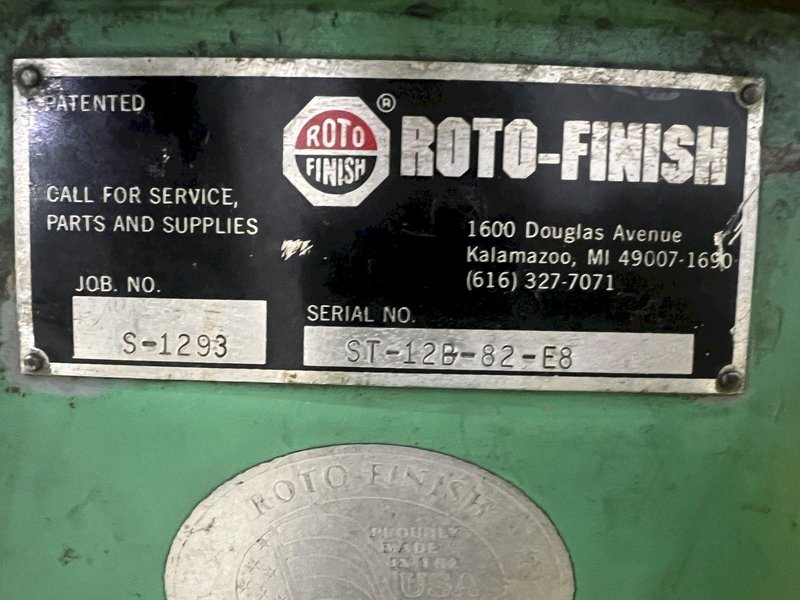 12 CU FT HAMMOND ROTO-FINISH MODEL #ST-12 ROTARY BOWL VIBRATORY PARTS DEBURRING FINISHER: STOCK #20062