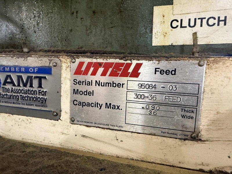 36" X .090 LITTELL MODEL #300-36 SERVO FEEDER &amp; CONTROL: YOBRO #26037