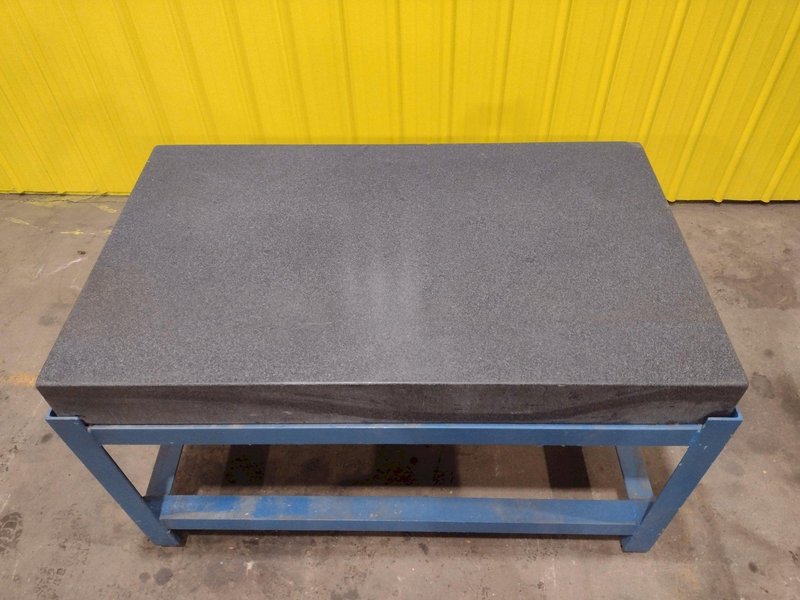 60&quot; X 36&quot; X 6.25&quot; THICK BLACK GRANITE INSPECTION TABLE W/ STAND: STOCK #19633